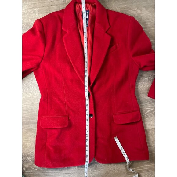 Vintage 90s Gap Red Two Button Wool Blend Blazer Sz L - Picture 7 of 8